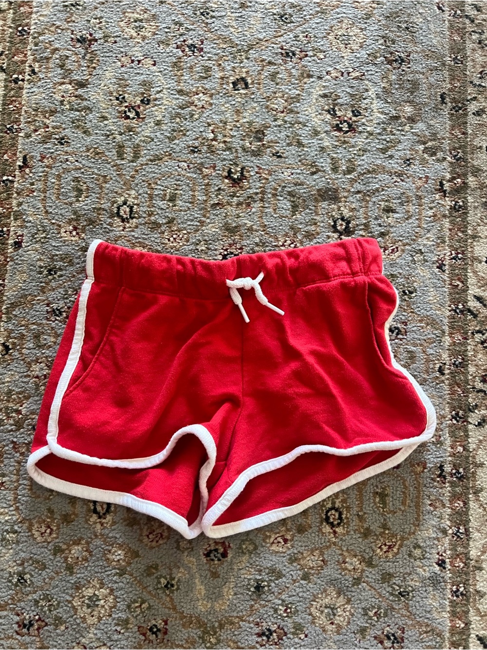 Old Navy Red Terry Sweat Shorts with White Drawstring Detail